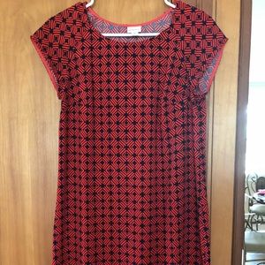 Red and Navy Shift Dress